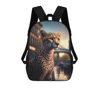 sinyumoney Impression 3D Cheetah in Europe Sacs À Dos Scolaires Pour Enfants De 17 Pouces, Sacs À Livres Pour Garçons, Grand Sac À Dos De Voyage, Sacs À Dos De Jour