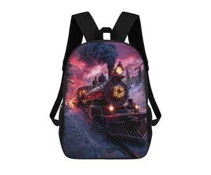 sinyumoney Impression 3D Christmas Train in The Mountains Sacs À Dos Scolaires Pour Enfants, Cartables Pour Garçons, Grand Sac À Dos De Voyage, Sacs À Dos De Jour 17inch