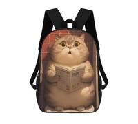 sinyumoney Impression 3D Chubby Cat on Toilet 2 Sacs À Dos Scolaires Pour Enfants, Cartables Pour Garçons, Grand Sac À Dos De Voyage, Sacs À Dos De Jour 17inch