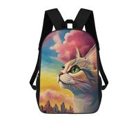 sinyumoney Impression 3D Close Up Cat Sacs À Dos Scolaires Pour Enfants De 17 Pouces, Sacs À Livres Pour Garçons, Grand Sac À Dos De Voyage, Sacs À Dos De Jour