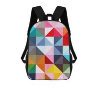 sinyumoney Impression 3D Colored Triangles A Sacs À Dos Scolaires Pour Enfants, Cartables Pour Garçons, Grand Sac À Dos De Voyage, Sacs À Dos De Jour 17inch