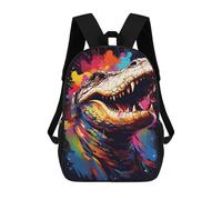 sinyumoney Impression 3D Colorful Crocodile Art Print Sacs À Dos Scolaires Pour Enfants De 17 Pouces, Sacs À Livres Pour Garçons, Grand Sac À Dos De Voyage, Sacs À Dos De Jour