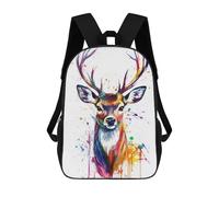 sinyumoney Impression 3D Colorful Deer Watercolor Sacs À Dos Scolaires Pour Enfants, Cartables Pour Garçons, Grand Sac À Dos De Voyage, Sacs À Dos De Jour 17inch