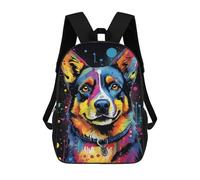 sinyumoney Impression 3D Colorful Dog Portrait Art Print Sacs À Dos Scolaires Pour Enfants De 17 Pouces, Sacs À Livres Pour Garçons, Grand Sac À Dos De Voyage, Sacs À Dos De Jour