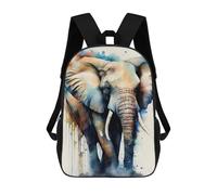 sinyumoney Impression 3D Colorful Elephant Watercolor Art Print Sacs À Dos Scolaires Pour Enfants, Cartables Pour Garçons, Grand Sac À Dos De Voyage, Sacs À Dos De Jour 17inch