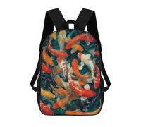 sinyumoney Impression 3D Colorful Koi Fish Painting-9 Sacs À Dos Scolaires Pour Enfants De 17 Pouces, Sacs À Livres Pour Garçons, Grand Sac À Dos De Voyage, Sacs À Dos De Jour