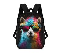 sinyumoney Impression 3D Colorful Llama Sunglasses Art Print Sacs À Dos Scolaires Pour Enfants De 17 Pouces, Sacs À Livres Pour Garçons, Grand Sac À Dos De Voyage, Sacs À Dos De Jour
