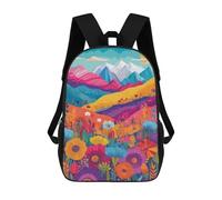 sinyumoney Impression 3D Colorful Mountain Landscape Sacs À Dos Scolaires Pour Enfants De 17 Pouces, Sacs À Livres Pour Garçons, Grand Sac À Dos De Voyage, Sacs À Dos De Jour