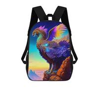 sinyumoney Impression 3D Colorful Mythical Bird Artwork Sacs À Dos Scolaires Pour Enfants De 17 Pouces, Sacs À Livres Pour Garçons, Grand Sac À Dos De Voyage, Sacs À Dos De Jour