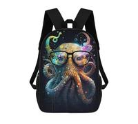 sinyumoney Impression 3D Colorful Octopus Art Print-16 Sacs À Dos Scolaires Pour Enfants De 17 Pouces, Sacs À Livres Pour Garçons, Grand Sac À Dos De Voyage, Sacs À Dos De Jour