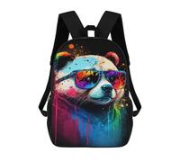 sinyumoney Impression 3D Colorful Panda Sunglasses Art Print-3 Sacs À Dos Scolaires Pour Enfants De 17 Pouces, Sacs À Livres Pour Garçons, Grand Sac À Dos De Voyage, Sacs À Dos De Jour