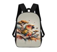 sinyumoney Impression 3D Colorful Parrot Artwork Sacs À Dos Scolaires Pour Enfants De 17 Pouces, Sacs À Livres Pour Garçons, Grand Sac À Dos De Voyage, Sacs À Dos De Jour