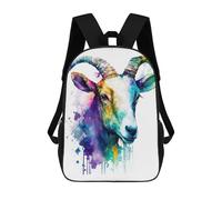 sinyumoney Impression 3D Colorful Ram Portrait Art Print Sacs À Dos Scolaires Pour Enfants, Cartables Pour Garçons, Grand Sac À Dos De Voyage, Sacs À Dos De Jour 17inch