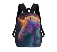 sinyumoney Impression 3D Colorful Unicorn Art Print-2 Sacs À Dos Scolaires Pour Enfants De 17 Pouces, Sacs À Livres Pour Garçons, Grand Sac À Dos De Voyage, Sacs À Dos De Jour