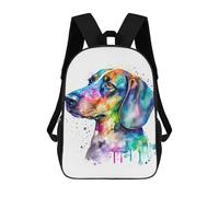 sinyumoney Impression 3D Colorful Watercolor Dog Art Print-2 Sacs À Dos Scolaires Pour Enfants, Cartables Pour Garçons, Grand Sac À Dos De Voyage, Sacs À Dos De Jour 17inch