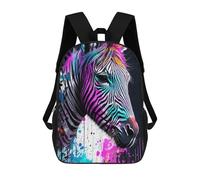 sinyumoney Impression 3D Colorful Zebra Art Print Sacs À Dos Scolaires Pour Enfants De 17 Pouces, Sacs À Livres Pour Garçons, Grand Sac À Dos De Voyage, Sacs À Dos De Jour