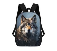sinyumoney Impression 3D Cool Wolf Winter Pixel Art Sacs À Dos Scolaires Pour Enfants, Cartables Pour Garçons, Grand Sac À Dos De Voyage, Sacs À Dos De Jour 17inch