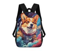 sinyumoney Impression 3D Corgi in Space Suit Sacs À Dos Scolaires Pour Enfants De 17 Pouces, Sacs À Livres Pour Garçons, Grand Sac À Dos De Voyage, Sacs À Dos De Jour