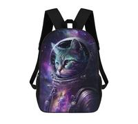sinyumoney Impression 3D Cosmic Cat Astronaut Art Print-4 Sacs À Dos Scolaires Pour Enfants De 17 Pouces, Sacs À Livres Pour Garçons, Grand Sac À Dos De Voyage, Sacs À Dos De Jour