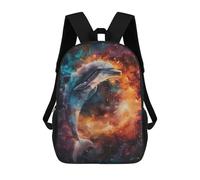 sinyumoney Impression 3D Cosmic Dolphin Dance Sacs À Dos Scolaires Pour Enfants, Cartables Pour Garçons, Grand Sac À Dos De Voyage, Sacs À Dos De Jour 17inch