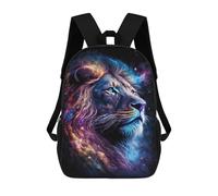 sinyumoney Impression 3D Cosmic Lion Portrait-4 Sacs À Dos Scolaires Pour Enfants De 17 Pouces, Sacs À Livres Pour Garçons, Grand Sac À Dos De Voyage, Sacs À Dos De Jour
