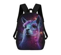 sinyumoney Impression 3D Cosmic Llama Portrait-15 Sacs À Dos Scolaires Pour Enfants De 17 Pouces, Sacs À Livres Pour Garçons, Grand Sac À Dos De Voyage, Sacs À Dos De Jour