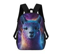 sinyumoney Impression 3D Cosmic Llama Portrait-2 Sacs À Dos Scolaires Pour Enfants De 17 Pouces, Sacs À Livres Pour Garçons, Grand Sac À Dos De Voyage, Sacs À Dos De Jour