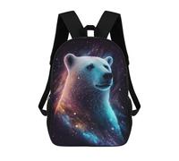 sinyumoney Impression 3D Cosmic Polar Bear Artwork Sacs À Dos Scolaires Pour Enfants De 17 Pouces, Sacs À Livres Pour Garçons, Grand Sac À Dos De Voyage, Sacs À Dos De Jour