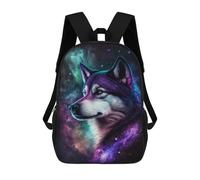 sinyumoney Impression 3D Cosmic Wolf Portrait-39 Sacs À Dos Scolaires Pour Enfants De 17 Pouces, Sacs À Livres Pour Garçons, Grand Sac À Dos De Voyage, Sacs À Dos De Jour