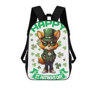 sinyumoney Impression 3D Coyote Saint Patricks Day Sacs À Dos Scolaires Pour Enfants, Cartables Pour Garçons, Grand Sac À Dos De Voyage, Sacs À Dos De Jour 17inch