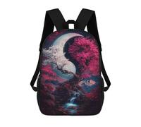 sinyumoney Impression 3D Crescent Moon Tree Sacs À Dos Scolaires Pour Enfants, Cartables Pour Garçons, Grand Sac À Dos De Voyage, Sacs À Dos De Jour 17inch