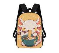 sinyumoney Impression 3D Cute Axolotl Eating Ramen Sacs À Dos Scolaires Pour Enfants, Cartables Pour Garçons, Grand Sac À Dos De Voyage, Sacs À Dos De Jour 17inch