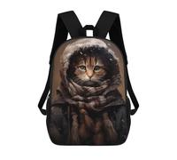 sinyumoney Impression 3D Cute Winter Cat Sacs À Dos Scolaires Pour Enfants, Cartables Pour Garçons, Grand Sac À Dos De Voyage, Sacs À Dos De Jour 17inch