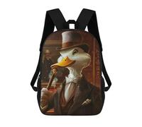 sinyumoney Impression 3D Dapper Duck Gentleman Smoking Pipe Sacs À Dos Scolaires Pour Enfants De 17 Pouces, Sacs À Livres Pour Garçons, Grand Sac À Dos De Voyage, Sacs À Dos De Jour