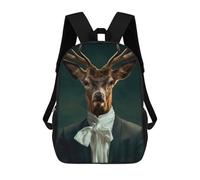 sinyumoney Impression 3D Deer Character Sacs À Dos Scolaires Pour Enfants, Cartables Pour Garçons, Grand Sac À Dos De Voyage, Sacs À Dos De Jour 17inch