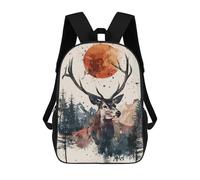 sinyumoney Impression 3D Deer Forest Sun Watercolor Sacs À Dos Scolaires Pour Enfants De 17 Pouces, Sacs À Livres Pour Garçons, Grand Sac À Dos De Voyage, Sacs À Dos De Jour