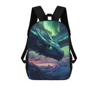 sinyumoney Impression 3D Dragon in Northern Lights Sacs À Dos Scolaires Pour Enfants, Cartables Pour Garçons, Grand Sac À Dos De Voyage, Sacs À Dos De Jour 17inch