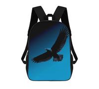 sinyumoney Impression 3D Eagle Silhouette - Soaring Freedom on Blue Sacs À Dos Scolaires Pour Enfants, Cartables Pour Garçons, Grand Sac À Dos De Voyage, Sacs À Dos De Jour 17inch