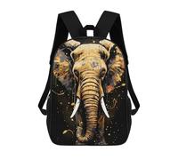sinyumoney Impression 3D Elephant Golden Splatter Sacs À Dos Scolaires Pour Enfants, Cartables Pour Garçons, Grand Sac À Dos De Voyage, Sacs À Dos De Jour 17inch