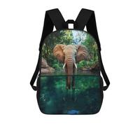 sinyumoney Impression 3D Elephant Reflection in Amazon Rainforest Sacs À Dos Scolaires Pour Enfants De 17 Pouces, Sacs À Livres Pour Garçons, Grand Sac À Dos De Voyage, Sacs À Dos De Jour