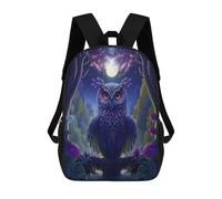 sinyumoney Impression 3D Enchanted Forest Owl Night Sacs À Dos Scolaires Pour Enfants De 17 Pouces, Sacs À Livres Pour Garçons, Grand Sac À Dos De Voyage, Sacs À Dos De Jour