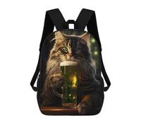 sinyumoney Impression 3D Fantasy Cat Beer Lover Sacs À Dos Scolaires Pour Enfants, Cartables Pour Garçons, Grand Sac À Dos De Voyage, Sacs À Dos De Jour 17inch