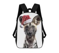 sinyumoney Impression 3D Festive African Wild Dog Portrait Sacs À Dos Scolaires Pour Enfants, Cartables Pour Garçons, Grand Sac À Dos De Voyage, Sacs À Dos De Jour 17inch