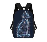 sinyumoney Impression 3D Floral Cat Digital Art Sacs À Dos Scolaires Pour Enfants, Cartables Pour Garçons, Grand Sac À Dos De Voyage, Sacs À Dos De Jour 17inch