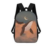 sinyumoney Impression 3D Flying Whale Sacs À Dos Scolaires Pour Enfants, Cartables Pour Garçons, Grand Sac À Dos De Voyage, Sacs À Dos De Jour 17inch