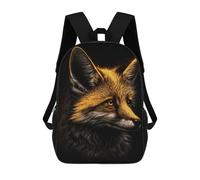 sinyumoney Impression 3D Fox Black Gold Sacs À Dos Scolaires Pour Enfants De 17 Pouces, Sacs À Livres Pour Garçons, Grand Sac À Dos De Voyage, Sacs À Dos De Jour