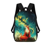 sinyumoney Impression 3D Fox in Abstract Landscape Sacs À Dos Scolaires Pour Enfants De 17 Pouces, Sacs À Livres Pour Garçons, Grand Sac À Dos De Voyage, Sacs À Dos De Jour