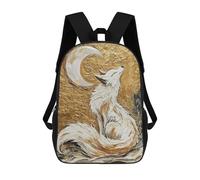 sinyumoney Impression 3D Fox Under Crescent Moon Sacs À Dos Scolaires Pour Enfants, Cartables Pour Garçons, Grand Sac À Dos De Voyage, Sacs À Dos De Jour 17inch