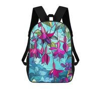 sinyumoney Impression 3D Fuchsia Flowers Stained Glass Sacs À Dos Scolaires Pour Enfants, Cartables Pour Garçons, Grand Sac À Dos De Voyage, Sacs À Dos De Jour 17inch
