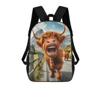 sinyumoney Impression 3D Funny Highland Cow Glencoe Sacs À Dos Scolaires Pour Enfants, Cartables Pour Garçons, Grand Sac À Dos De Voyage, Sacs À Dos De Jour 17inch